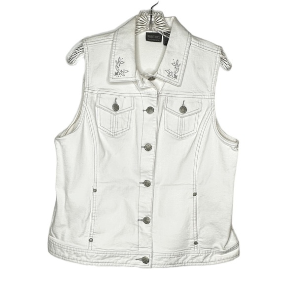 Additions by Chico's White Denim Vest - Picture 1 of 5